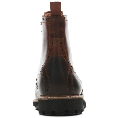 Dark Tan Leather Clarks Mens Batcombe Lord Boot Back