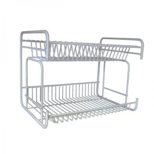 White Delfinware 2 Tier Small Plate Rack