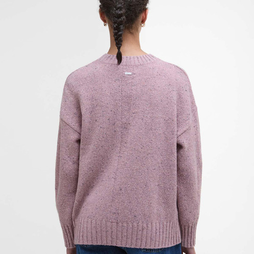 Pink Blush Barbour Womens Lavensdale Crew Knitted Jumper Back
