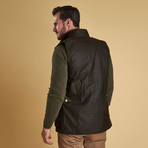 Olive Barbour Mens Westmorland Waistcoat Back