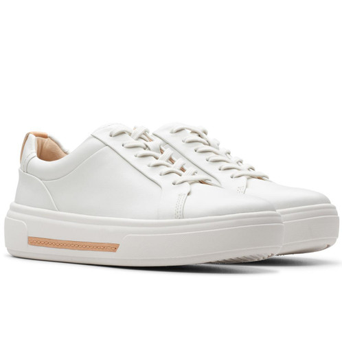 Off White Leather Clarks Womens Hollyhock Walk Trainer