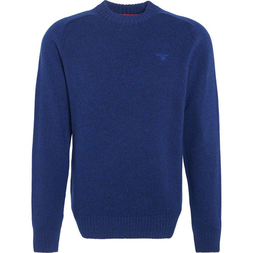 Inky Blue Navy Barbour Mens Grangetown Merino Crew Neck Sweater