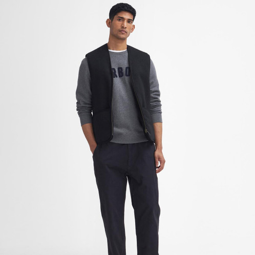 Black Model Barbour Warm Pile Waistcoat Zip-In Liner