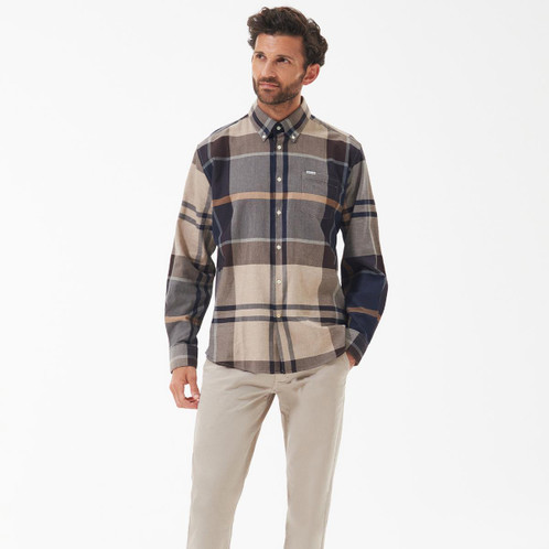 Autumn Dress Barbour Mens Bearpark Regular Tartan Shirt On Model