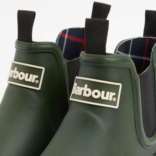 Olive/Black Barbour Womens Nimbus Chelsea Welly Front
