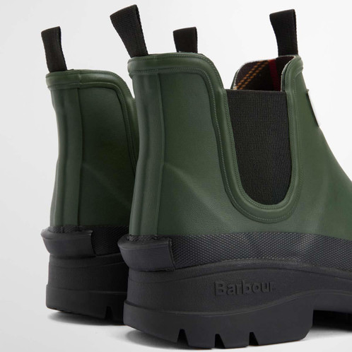 Olive/Black Barbour Womens Nimbus Chelsea Welly Back