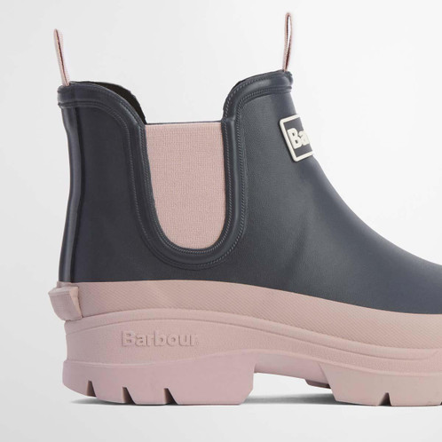 Dusky Grey/Gardenia Pink Barbour Womens Nimbus Chelsea Welly SIDE
