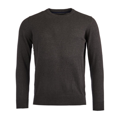 Charcoal Barbour Mens Pima Cotton Crew Neck Jumper