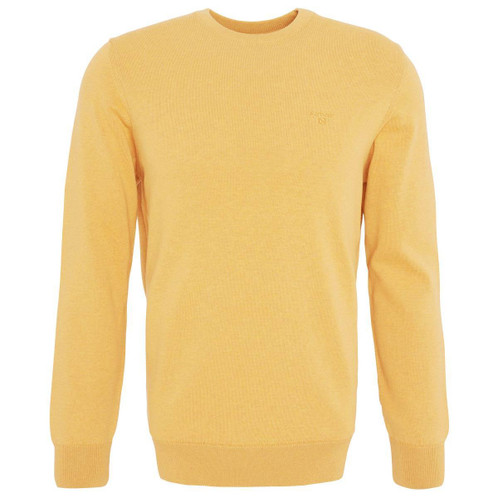 Honey Gold Barbour Mens Pima Cotton Crew Neck Jumper Honey Gold Barbour Mens Pima Cotton Crew Neck Jumper