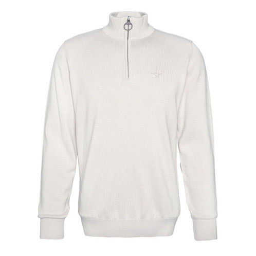 Mist Barbour Mens Cotton Half Zip Sweater