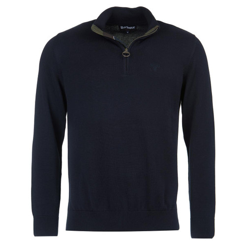 Navy Barbour Mens Cotton Half Zip Sweater