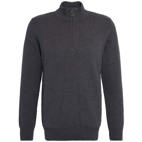 Charcoal Barbour Mens Cotton Half Zip Sweater