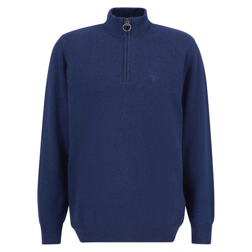 Inky Marl Barbour Mens Cotton Half Zip Sweater