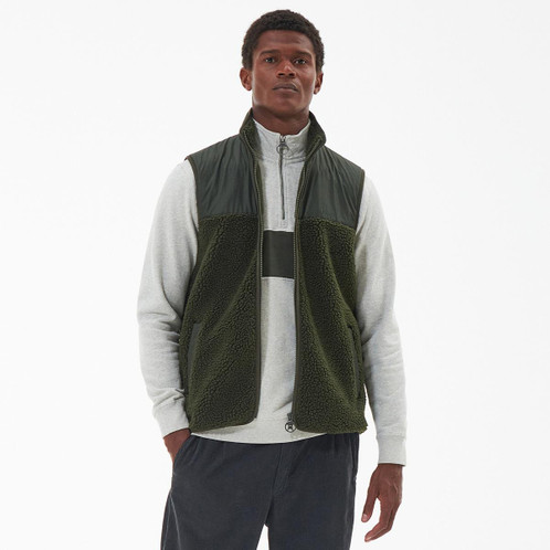 Olive Barbour Mens Newland Fleece Gilet Lifestyle