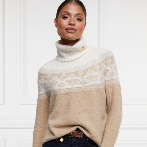 Camel Holland Cooper Womens Beatrice Knitted Jumper