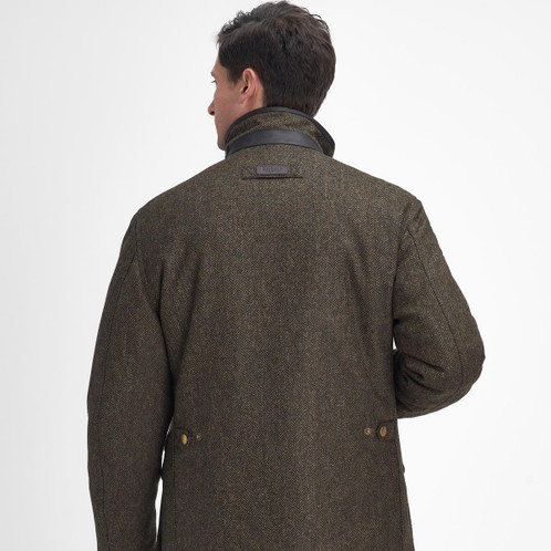 Olive Barbour Mens Hereford Tweed Wool Jacket Back