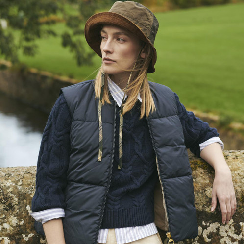 Navy Barbour Womens Elisha Knitted Jumper Lifestyle