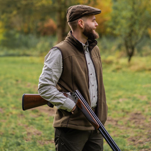 Tarmac Green Deerhunter Mens Eagle Fleece Waistcoat Lifestyle