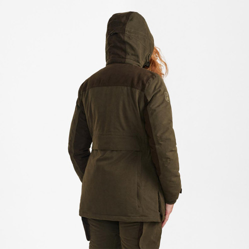 Tarmac Green Deerhunter Womens Lady Eagle Winter Jacket On Model Back