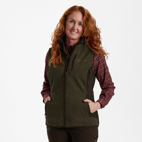 Graphite Green Graphite Green Deerhunter Womens Lady Pam Bonded Fleece Jacket On Model