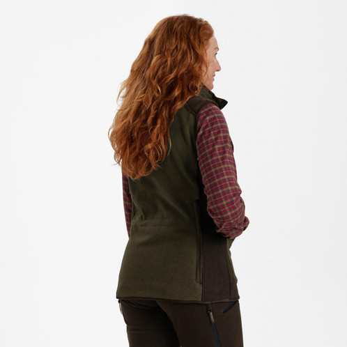 Graphite Green Deerhunter Womens Lady Pam Shooting Waistcoat On Model Back