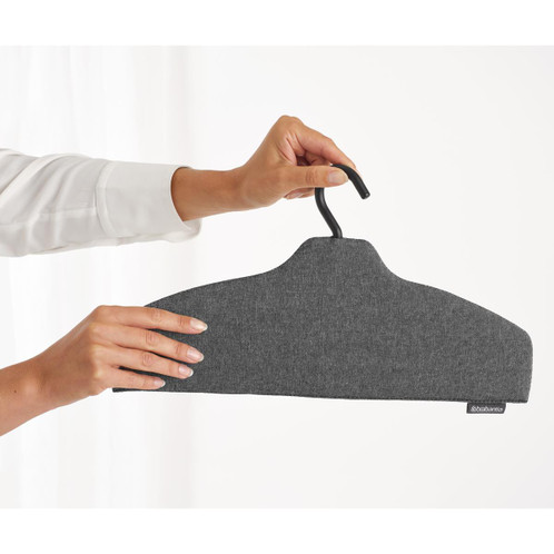 Pepper Black Brabantia Steaming Clothes Hanger In Use
