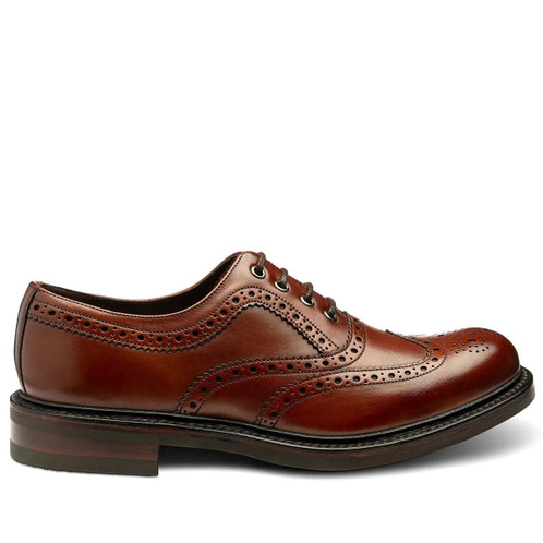Seared Mahogany Calf Leather Loake Edward Brogue Shoe Side Profile