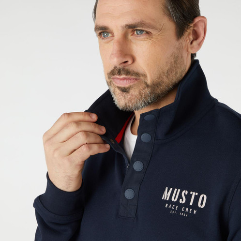 Musto Mens Marina Half Zip Snap Sweat 2.0