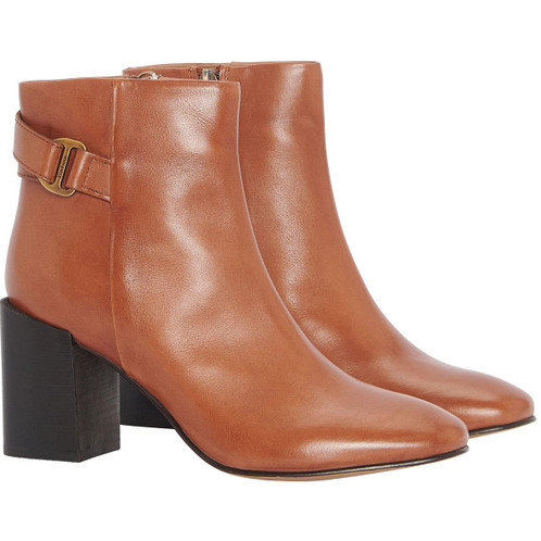 Tan Barbour Womens Piper Block Heel Ankle Boot