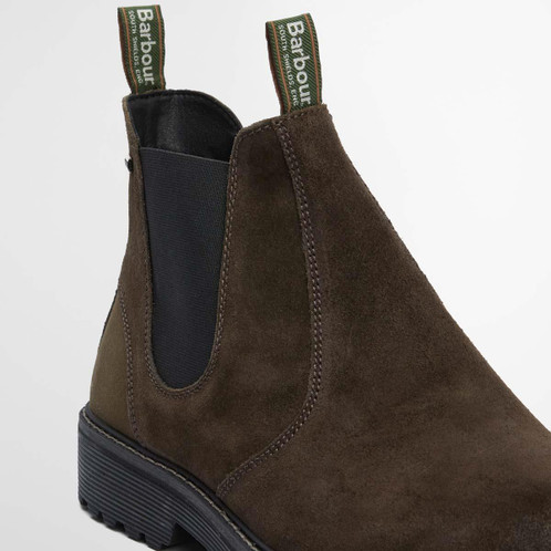 Oiled Brown Suede Barbour Mens Patton Chelsea Boot Front