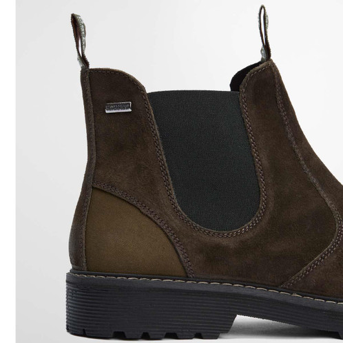 Oiled Brown Suede Barbour Mens Patton Chelsea Boot Side