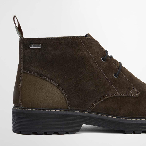 Oiled Brown Suede Barbour Mens Maxwell Chukka Boot Side
