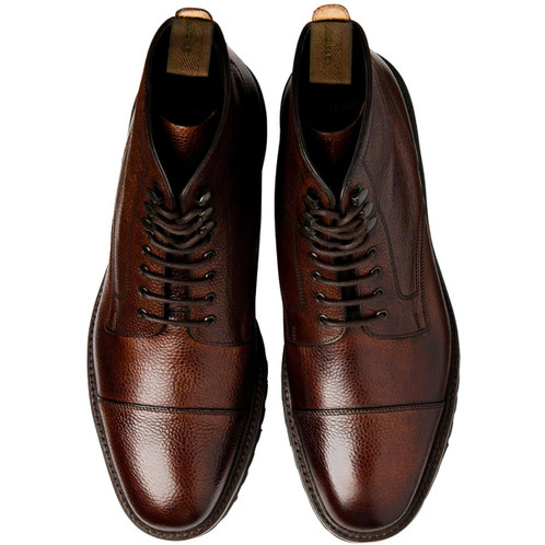 Loake Mens Aquarius Boot Dark Brown Grain Above Shot