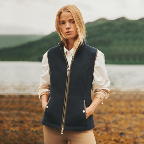 Dark Navy Joules Womens Fairbourne Gilet Front Model