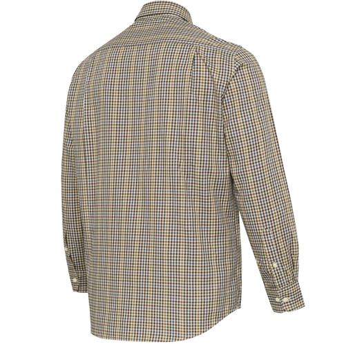 Apricot & Bordeaux Check Beretta Mens Bryggen Shirt Back