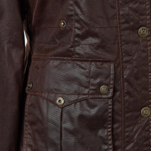 Chocolate Holland Cooper Womens Durham Wax Jacket Pocket