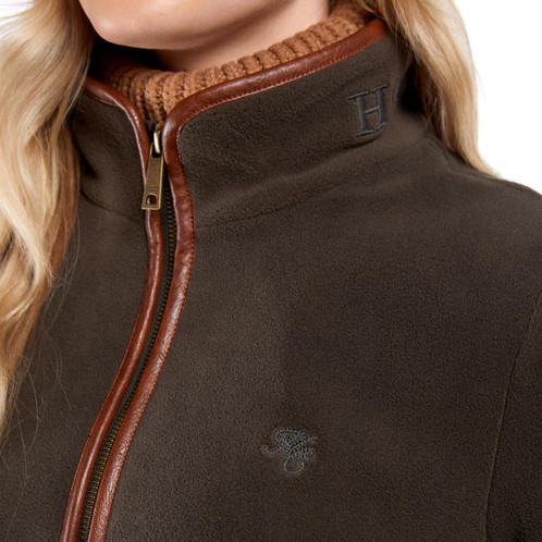 Khaki Holland Cooper Womens Country Longline Fleece On Model