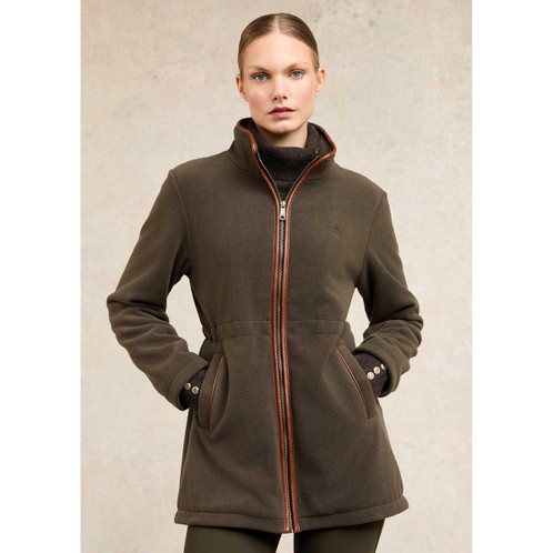 Khaki Holland Cooper Womens Country Longline Fleece Lifestyle