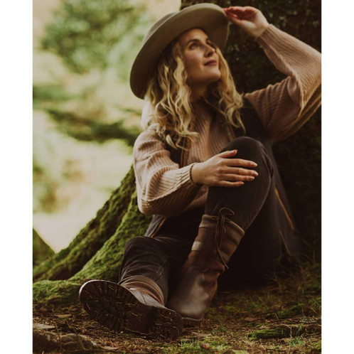 Dark Brown Chatham Womens Hexham II Mid Calf Riding Boots Lifestyle