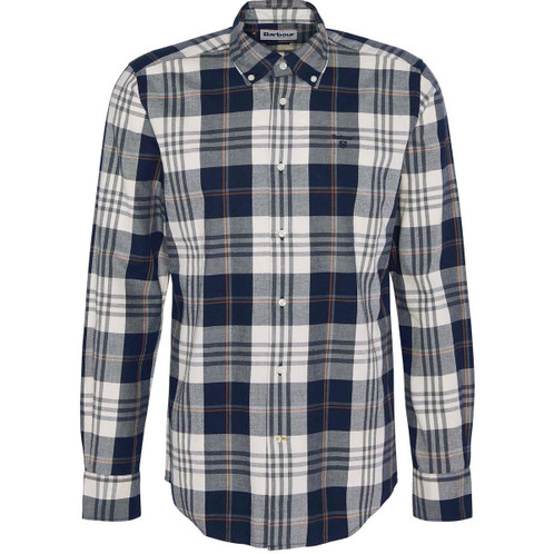 Navy Barbour Mens Edgar Tailored Check Shirt