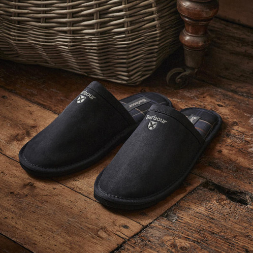 Navy Barbour Mens Everitt Mule Slipper Lifestyle