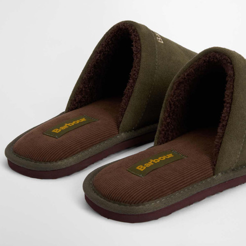 Olive Barbour Mens Everitt Mule Slipper Back