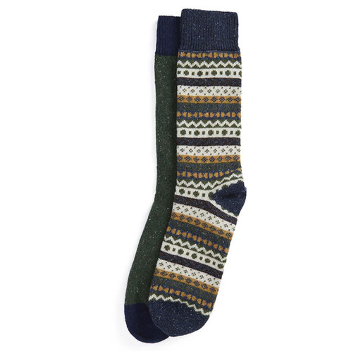 Classic Mix Barbour Mens Fair Isle Sock 2 Pack