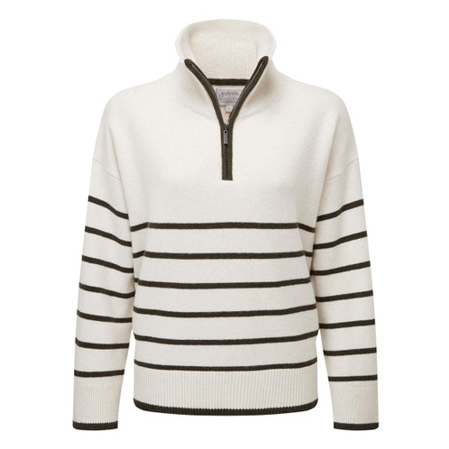 Soft white Schoffel Womens Sandsend 1/4 Zip Jumper
