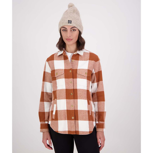 Rusty/White Swanndri Womens Rapaki Shacket Front