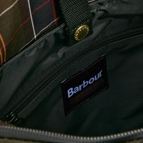 Olive/Black Barbour Field Wax Backpack Inside