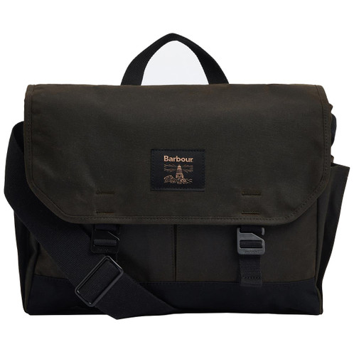 Olive Barbour Field Wax Messenger Bag