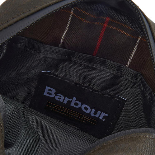 Olive/Black Barbour Field Wax Crossbody Bag Inside