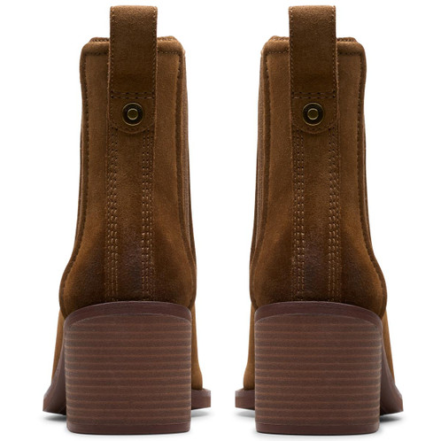 Walnut Suede Clarks Womens Chamberly Top Boot Back
