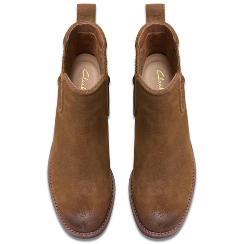 Walnut Suede Clarks Womens Chamberly Top Boot Top